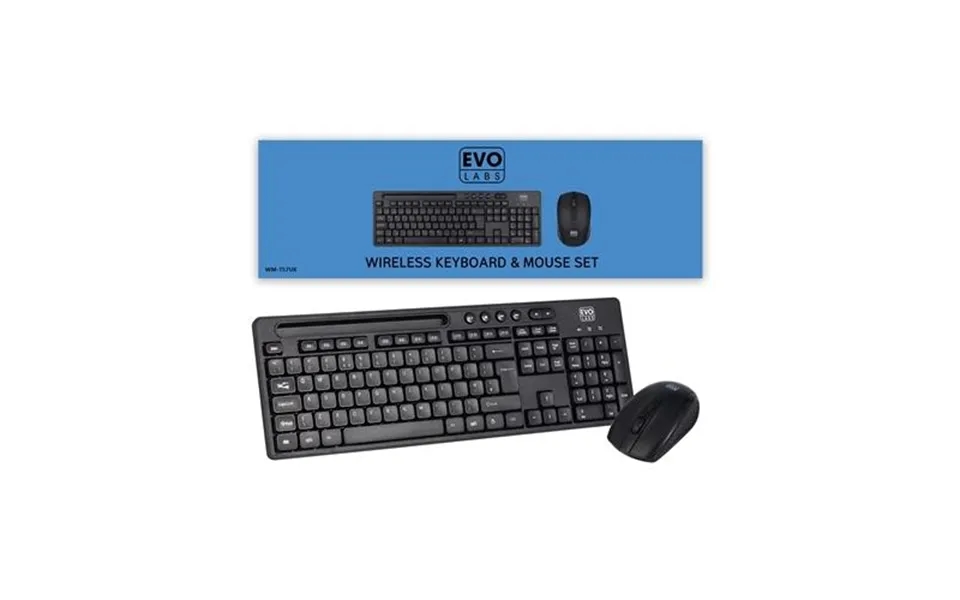 Evo Labs Wm-757uk Wireless Keyboard And Mouse Combo Set With Integrated Tablet Mobile Smartphone Stand 2