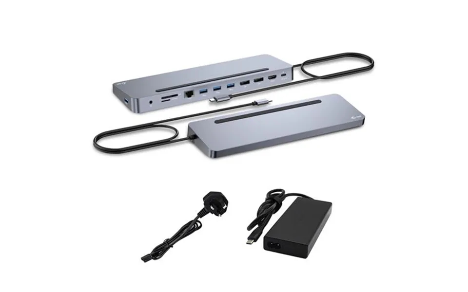 I-tec Usb-c Metal Ergonomic 3x 4k Display Docking Station With Power Delivery 100 W Universal Charger 100 W