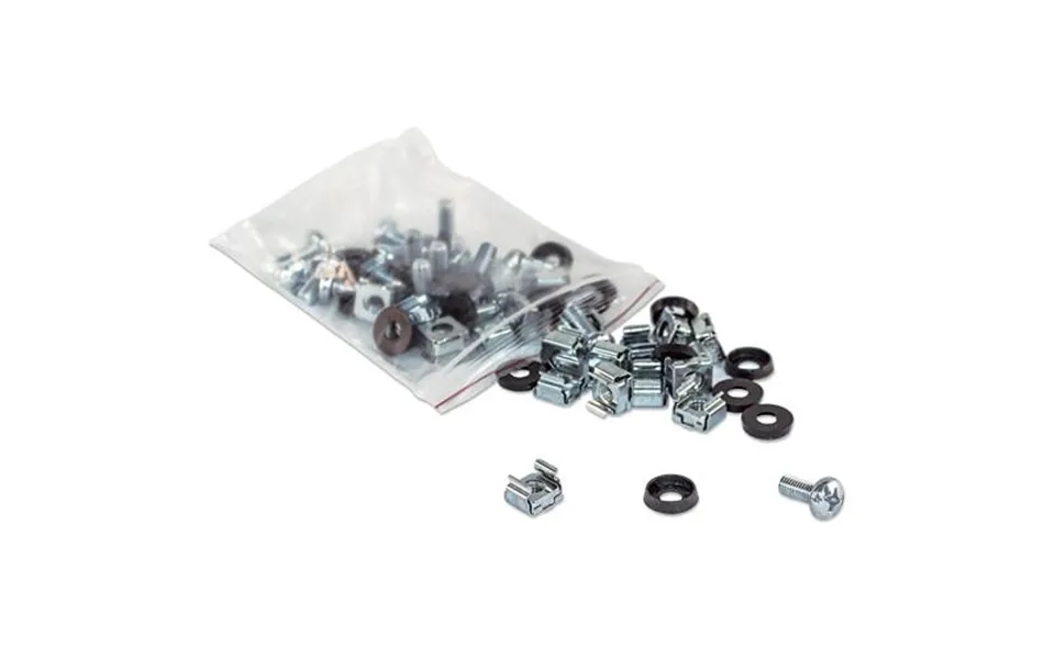 Intellinet Cage Nut Set 100 Pack M6 Nuts Bolts And Washers Suitable For Network Cabinets Server Racks Plastic Storage Ja