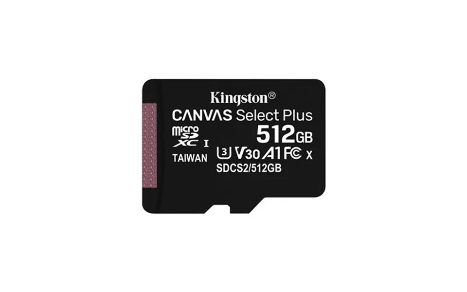 Kingston Technology Canvas Select 512gb Micsdxc Plus 100r A1 C10 Card Adp