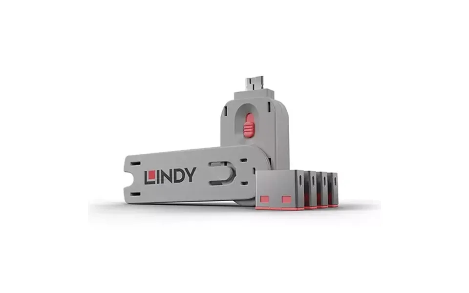 Lindy Usb Port Blocker - Pack Of 4 Colour Code Pink