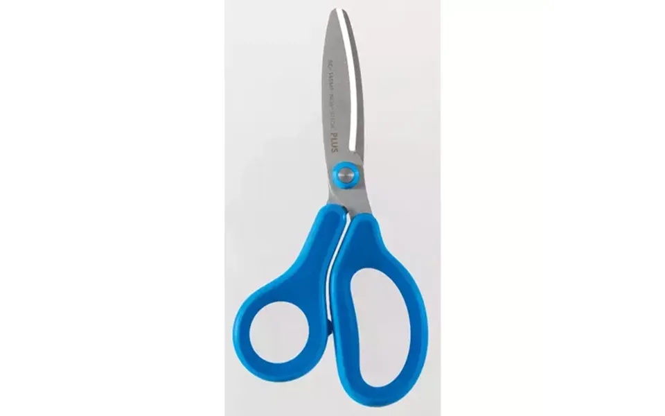 Plus By Pentel Curve Blade Scissors Kids Fluorine Coated Non Stick 145mm Blue 35063