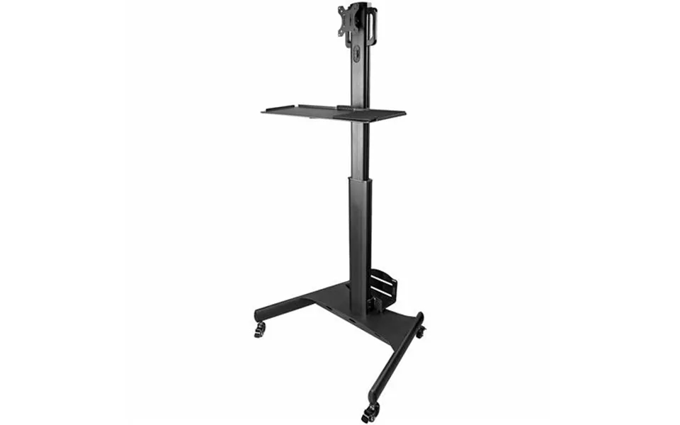 Startech.com Mobile Workstation Cart With Monitor Mount Cpu Pc Holder Keyboard Tray - Ergonomic Height Adjustable Deskto