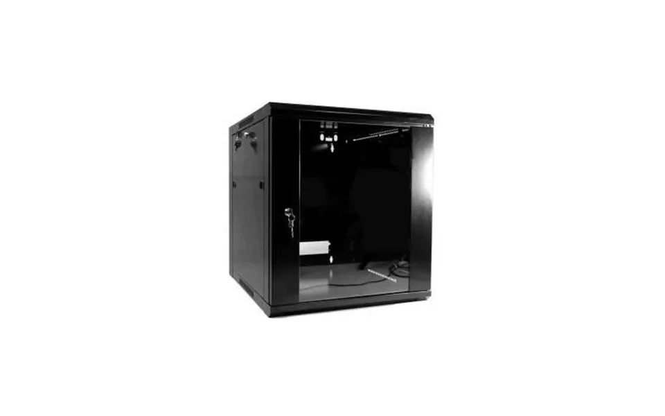 Xelan Black 12u Wall Rack 600mm Deep With Glass Front Door