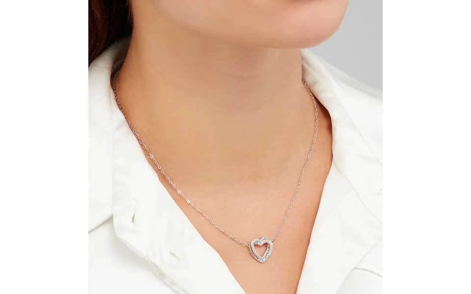 Sekonda Silver Double Heart Necklace