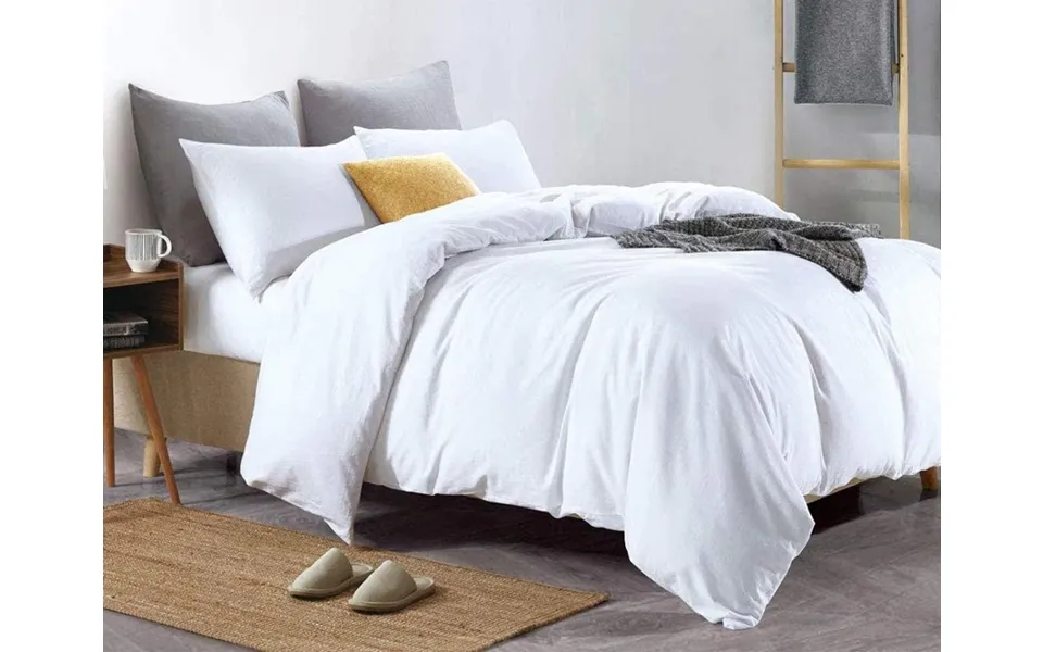 Pure Egyptian Cotton Duvet Cover Bed Set In Plain White - Double