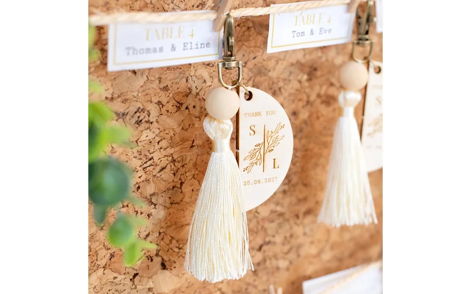 Smartphoto Engraved Keychain Tassel Vanilla - Set Of 6