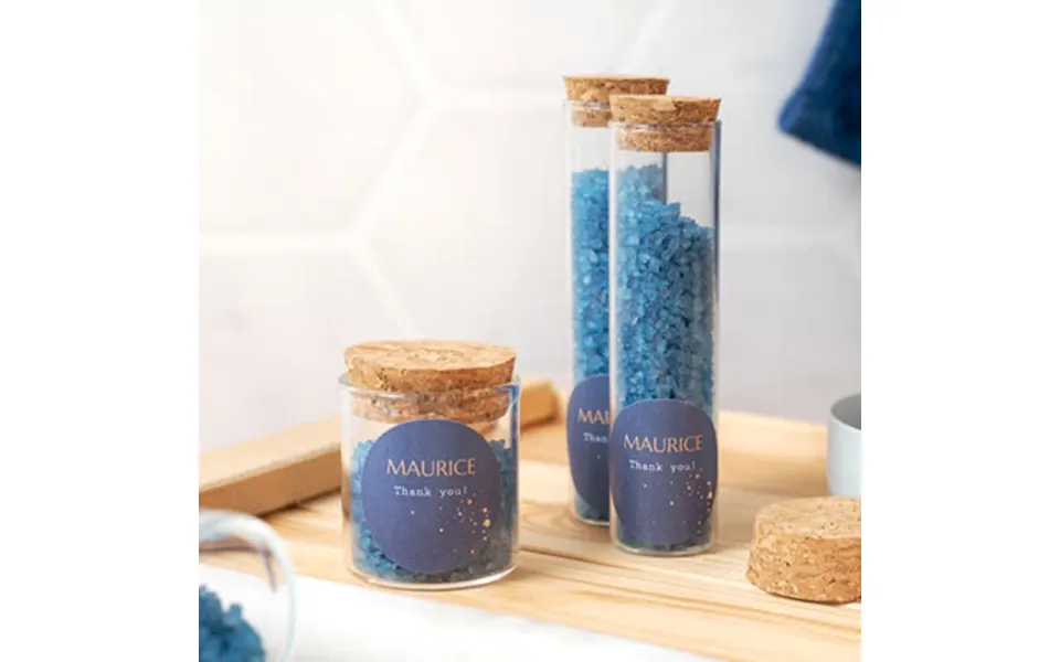 Smartphoto Glass Tubes With Square Stickers & Green Bath Salt - Set Of 12