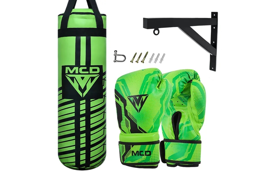 Mcd Kids Boxing Gloves And Punching Bag Set With Bracket Green 6oz