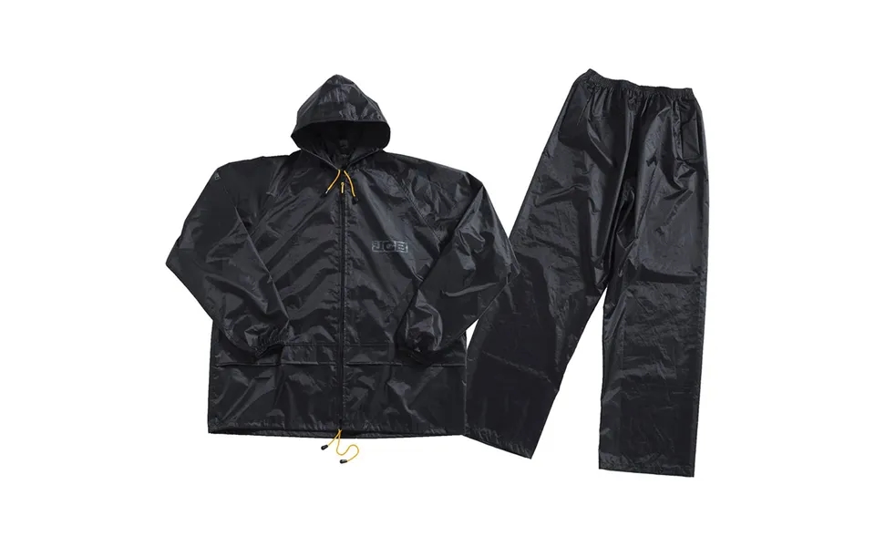 Jcb Black Two-piece Rainsuit - Large