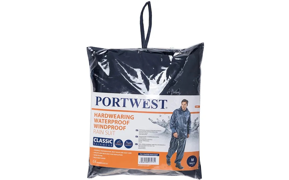 Portwest Essentials Rainsuit 2 Piece Suit - Navy