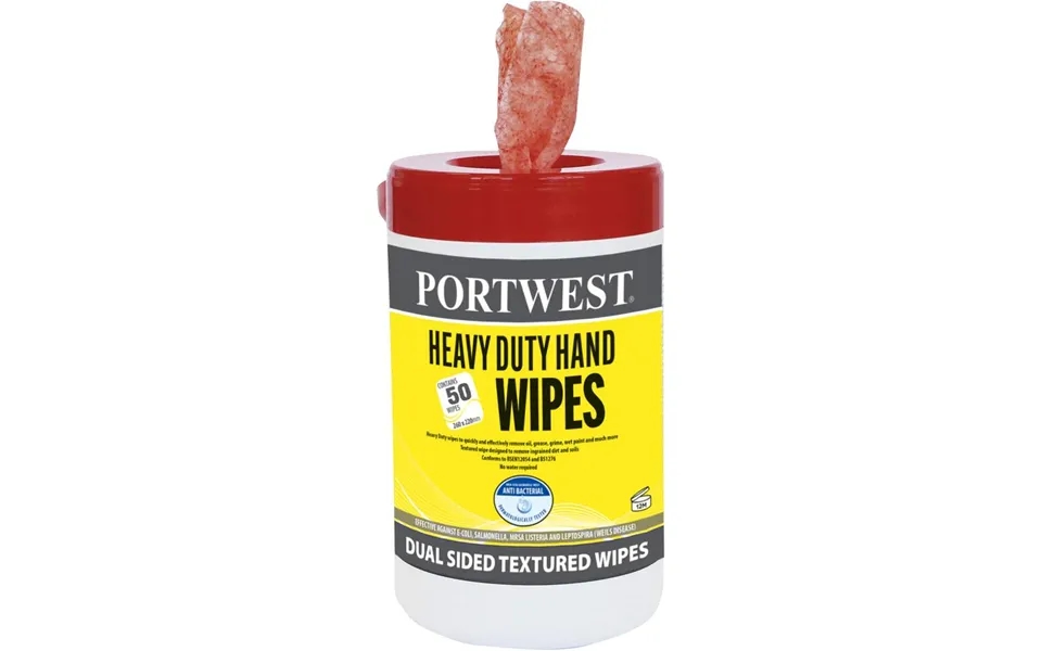 Portwest Heavy Duty Hand Wipes 50 Wipes - Orange