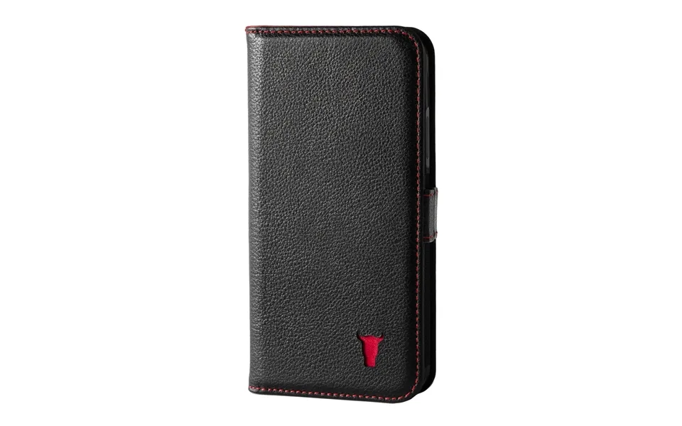Iphone 11 Pro Max Leather Case With Stand Function - Black With Red Detail
