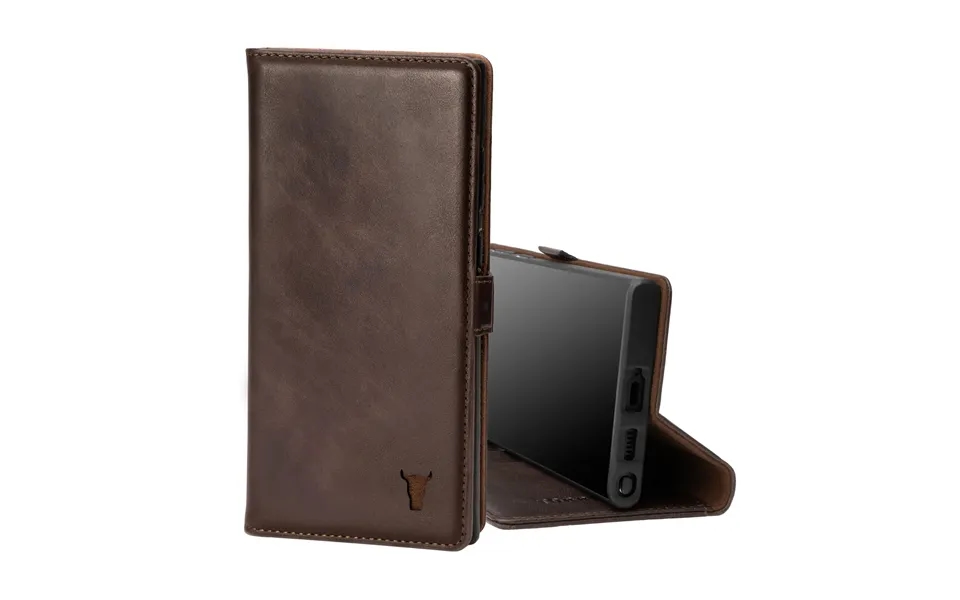 Samsung Galaxy S22 Ultra Leather Wallet Case With Stand Function - Dark Brown
