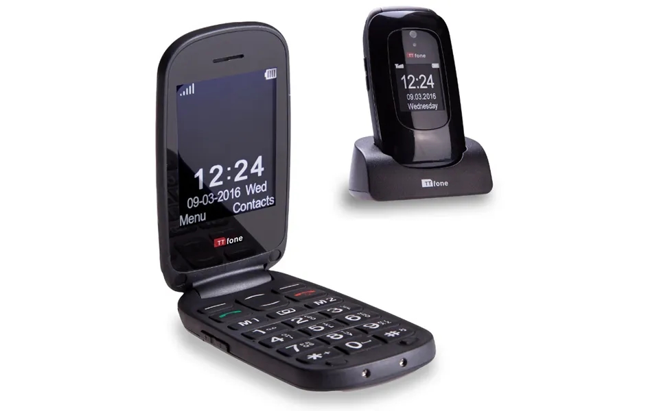 Ttfone Lunar Tt750 Black Flip Folding Big Button Keypad With Easy Menu Unlocked Mobile Phone