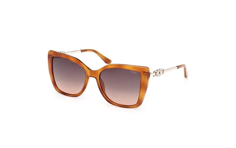 Guess Woman Guess Gu00266 53f Sunglasses Injected Havana Brown Squared Normal
