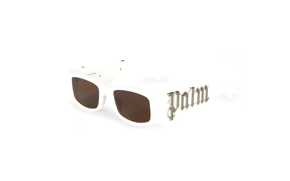 Palm Angels Unisex Peri001 Angel 0160 White Silver Mirror Sunglasses Acetate White Brown Squared Normal