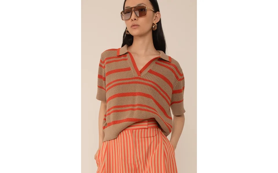 Annika Crochet Knit Polo