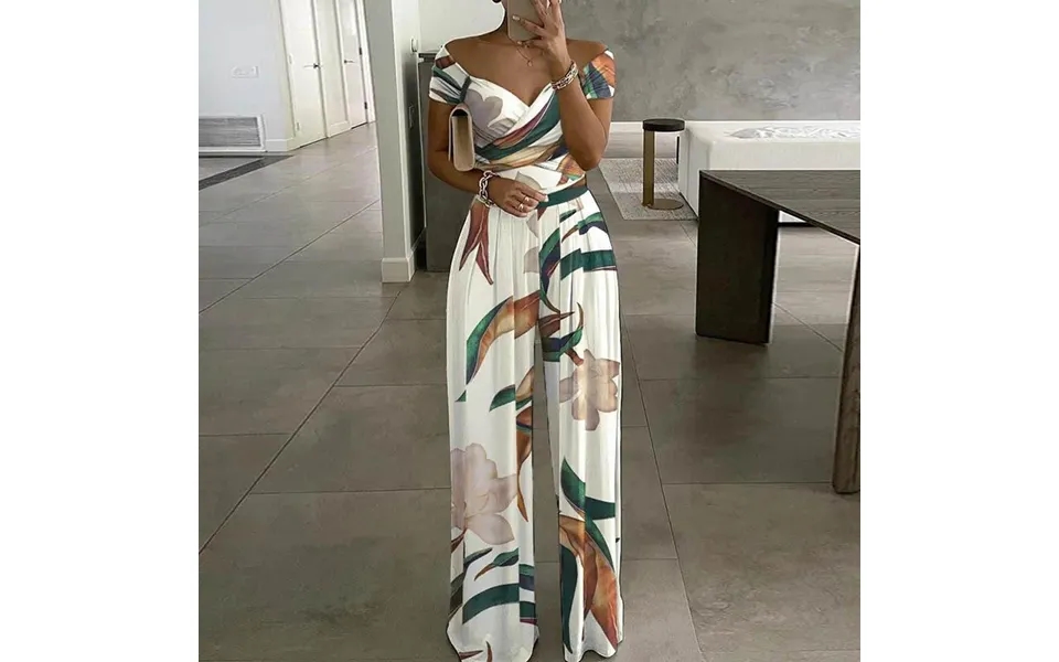 2023 Women's Fashion One Shoulder Print Temperament Commuter Casual High Waist Jumpsuit Women