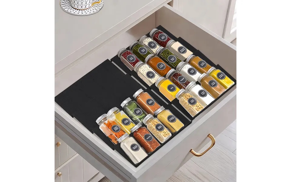 4-tier Spice Shelf - Adjustable Cabinet Organizer Space Saving For Jars Eu Kitchen Storage