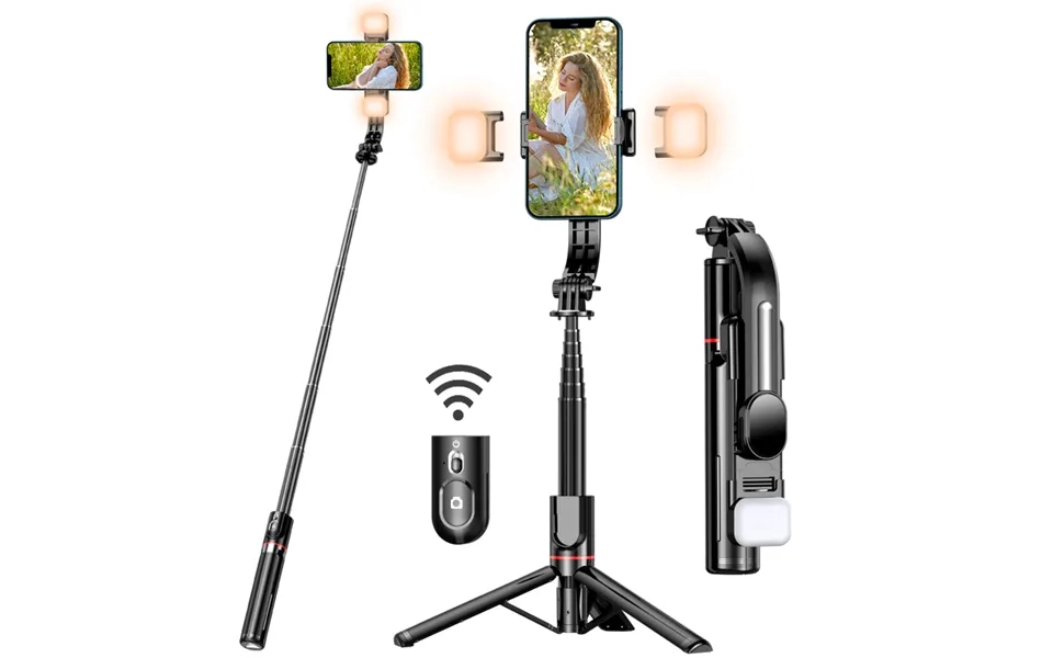 A Selfie Stick With Upgraded Tripod - With 2 Fill Lights