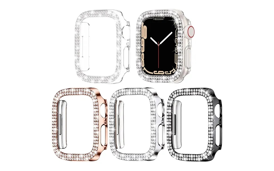 Diamond Case For Apple Watch 7 41mm 45mm 44mm 40mm 42mm 38mm Accessories Bling Bumper Protector Cover Iwatch Series 8 3
