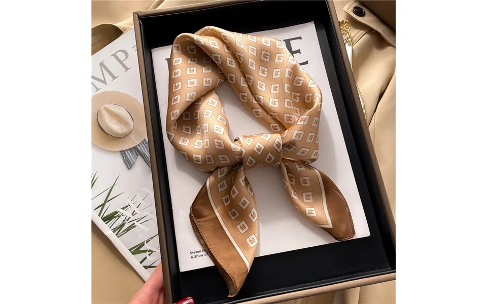 Letter G Scarf Imitation Silk Thin Spring Summer Versatile Square Scarf Business Women's Tie Scarf Luxury Simple Scarf