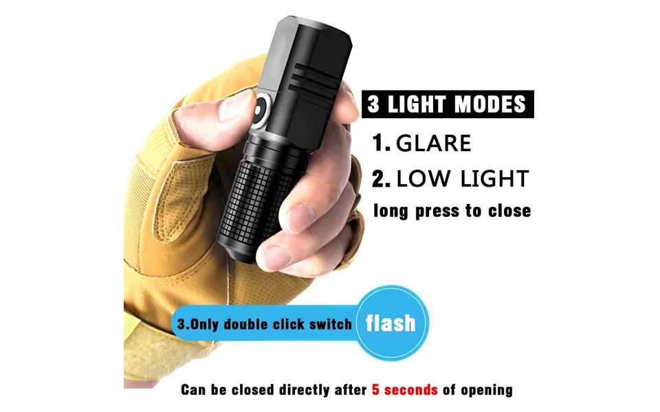 Mini Led Bright Flashlight Rechargeable Battery Powered Flashlight For Outdoor