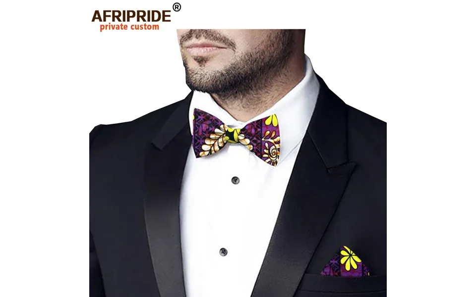 New Hot Selling African Ethnic Print Batik Business Suit Small Square Scarf Bow Tie Combination Afripride