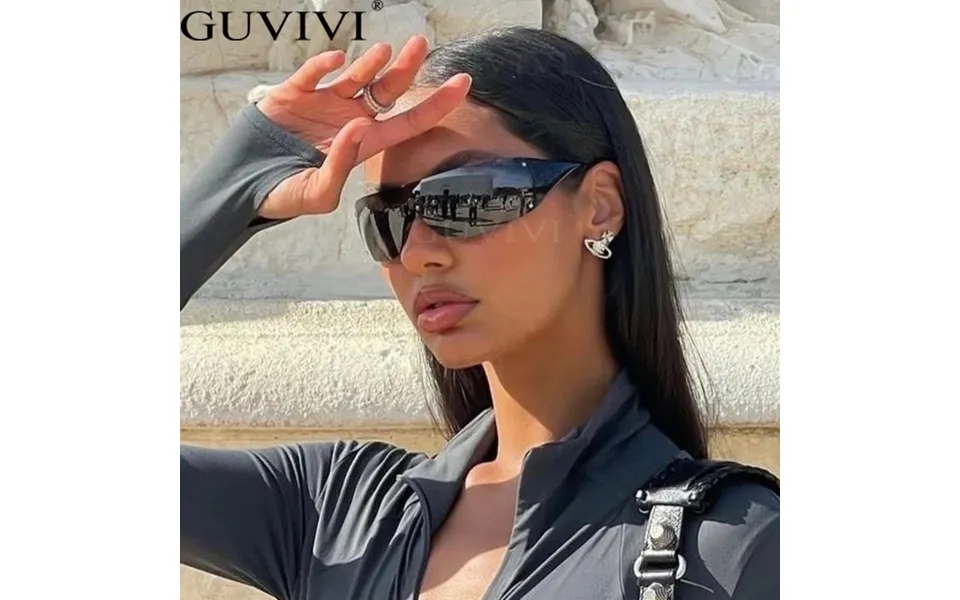Punk One Piece Sunglass Goggle Y2k Brand Wrap Around Sun Glass 2000's Shad Eyewear Uv400 Female Digner