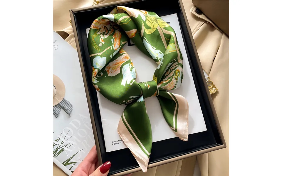 Spring Outing Small Silk Scarf 70cm Square Scarf - Versatile Plant And Flower Shawl