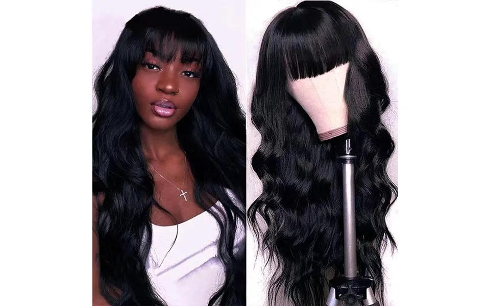 Wig Female Qi Bangs Long Hair High Temperature Silk Chemical Fiber Long Curly Wig Headgear Factory Hair