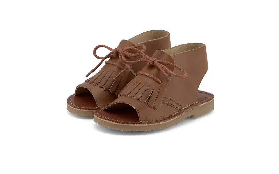 Agnes Kilted Kids Sandal Tan Burnished Leather Size Eu 22 Uk 5