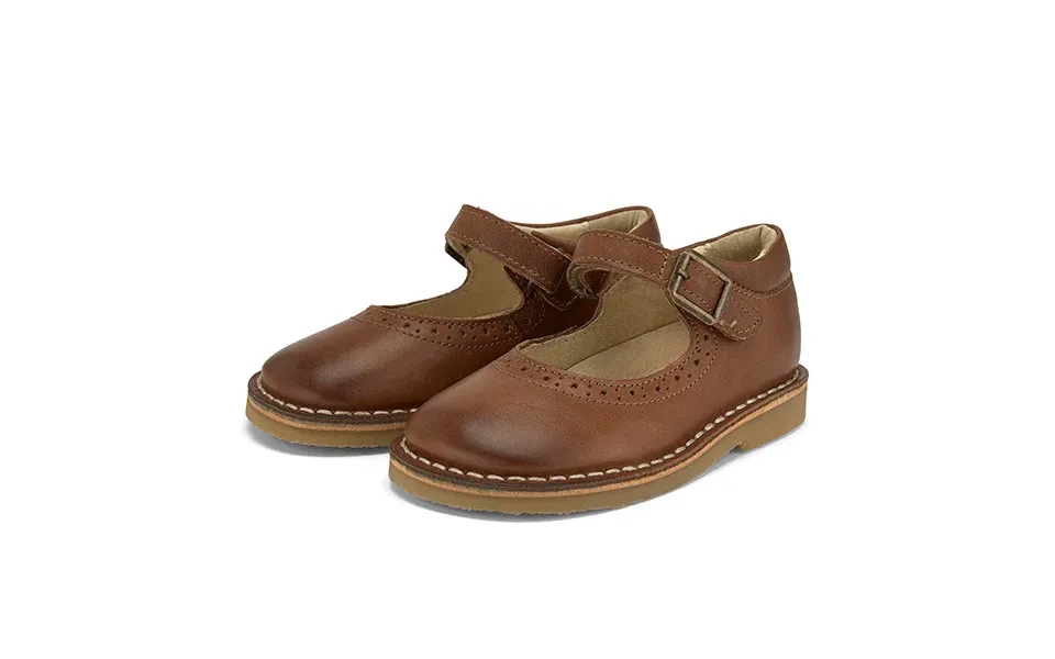 Martha Mary Jane Kids Shoe Tan Burnished Leather Size Eu 33 Uk 1 Us 2